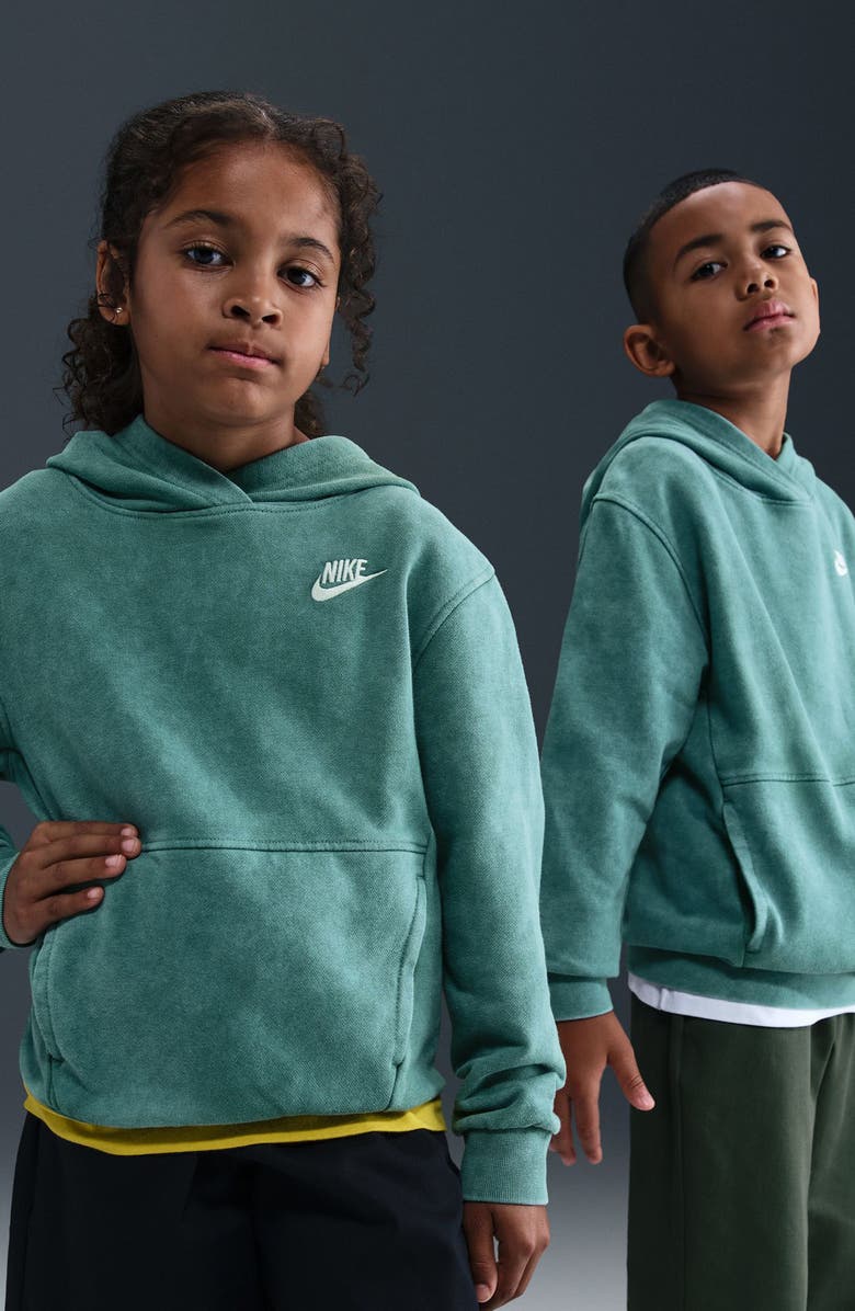 Nike Kids' Cotton Blend Fleece Hoodie, Alternate, color, Bicoastal/ White