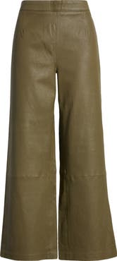 FRAME Crop Wide Leg Leather Pants