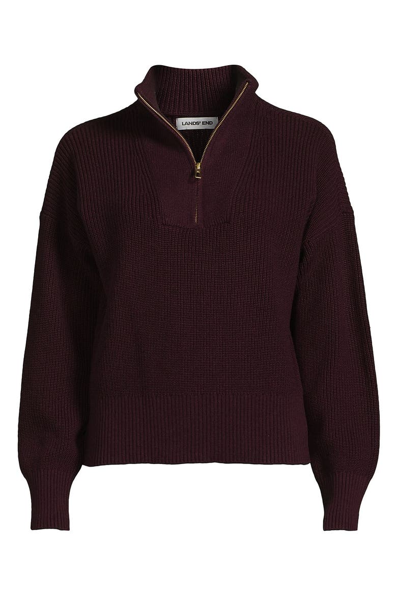 Drifter Shaker Wedge Quarter Zip Sweater, Alternate, color, Aged Wine Heather