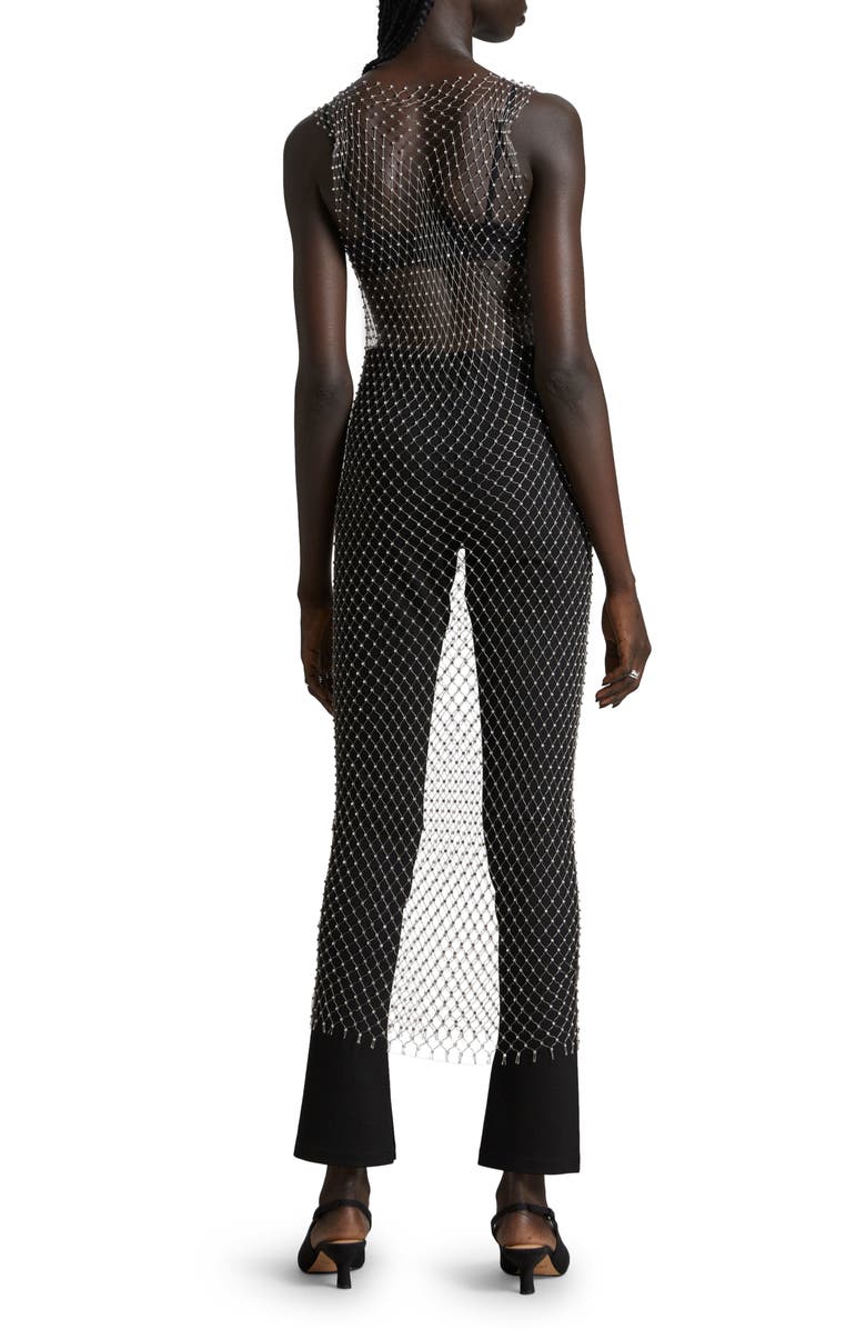 & Other Stories Embellished Sheer Mesh Midi Dress, Alternate, color,