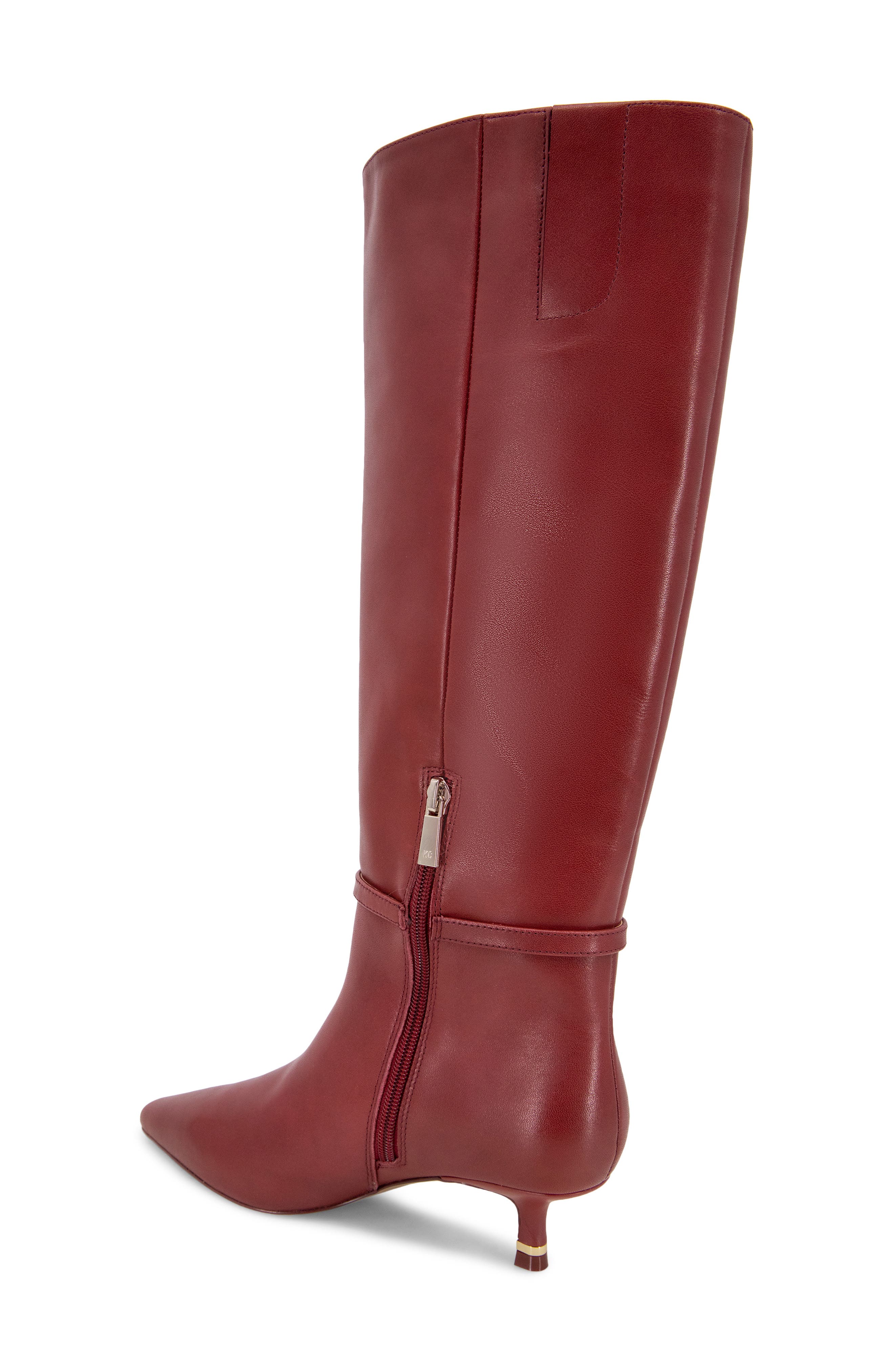Marais Knee High Boot, Alternate, color, RED LEATHER