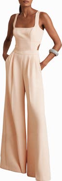 Reiss Dion Sleeveless Wide Leg Jumpsuit