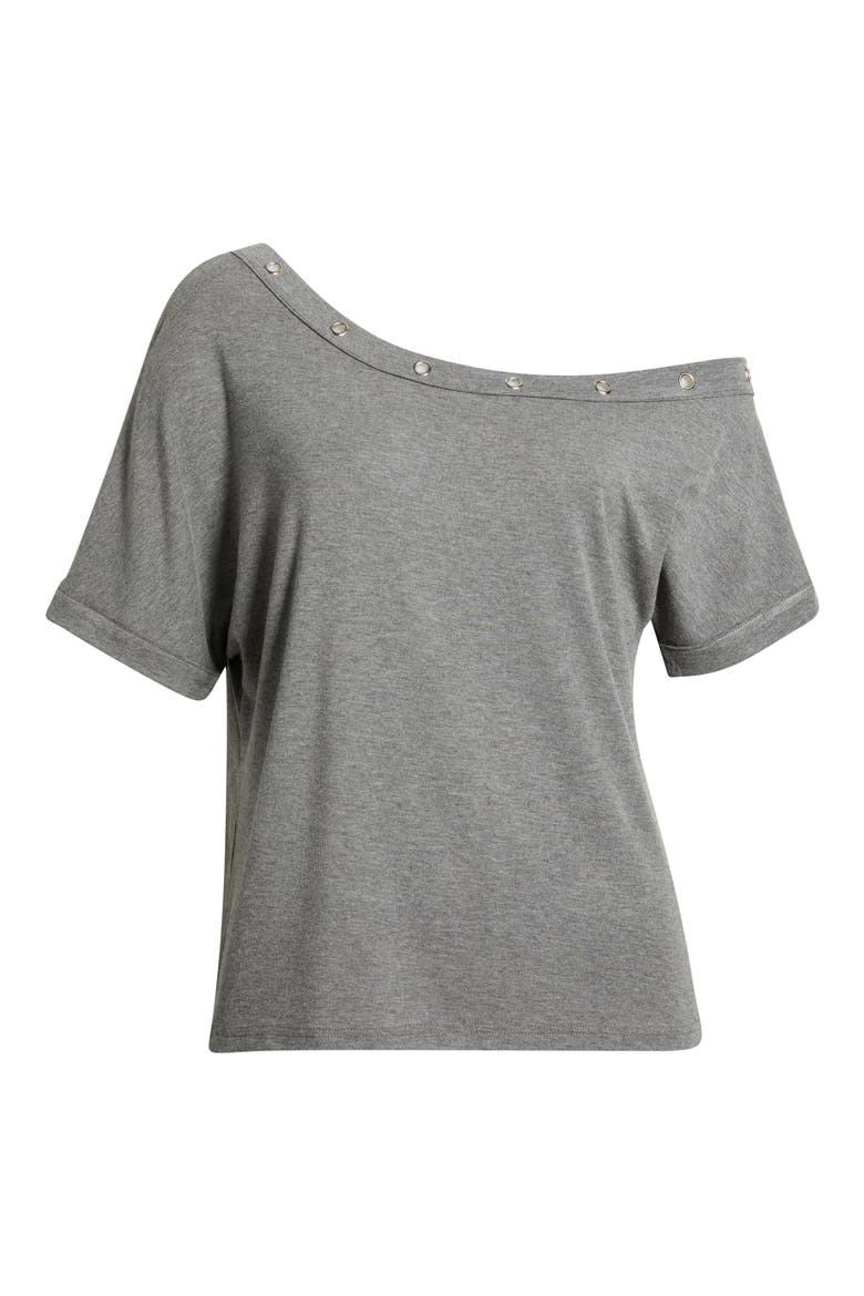 Moxie Grommet Detail One-Shoulder Top, Alternate, color, GRAY