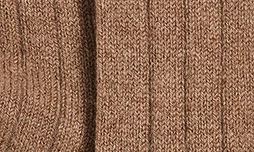 Stems Stretch Cashmere Crew Socks In Brown