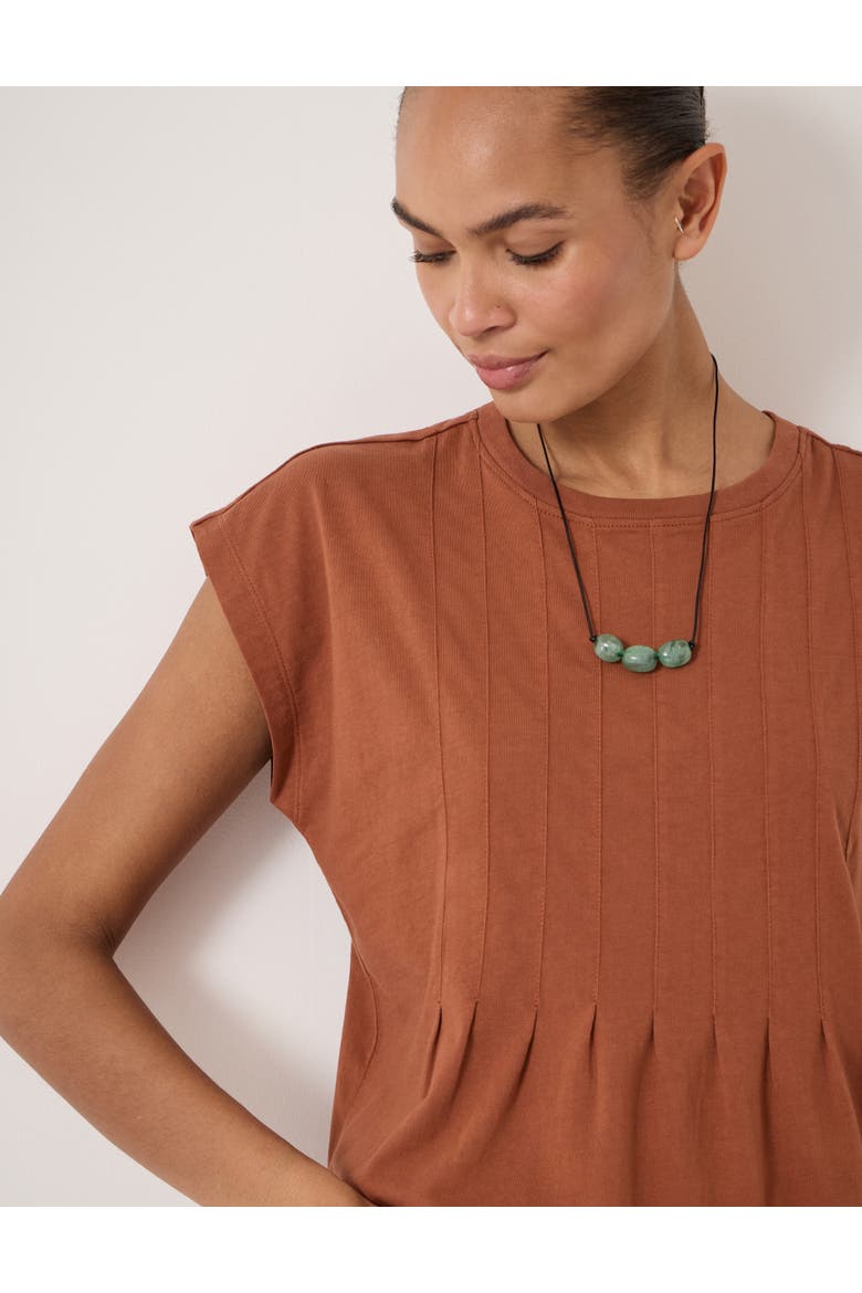 Ellery Pleat Release T-Shirt, Alternate, color, Terracotta Brown