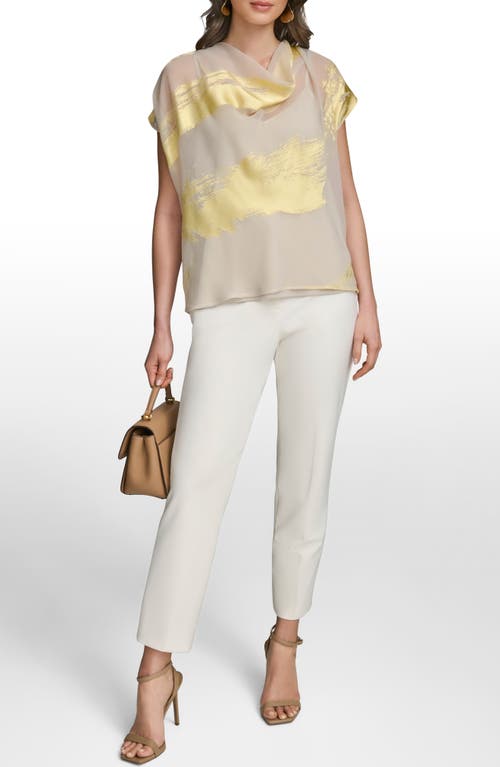 Donna Karan New York Dolman Sleeve Jacquard Top In Grey/yellow