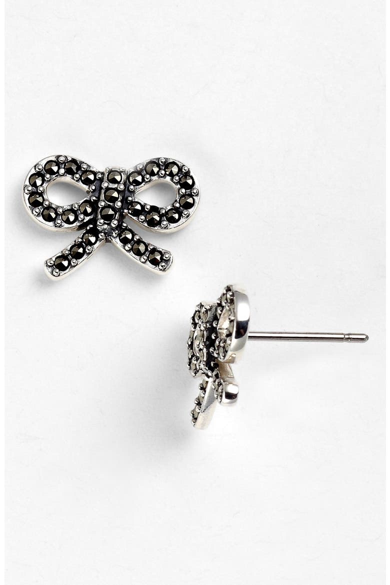 Stud Earrings, Main, color, SILVER/ BOW
