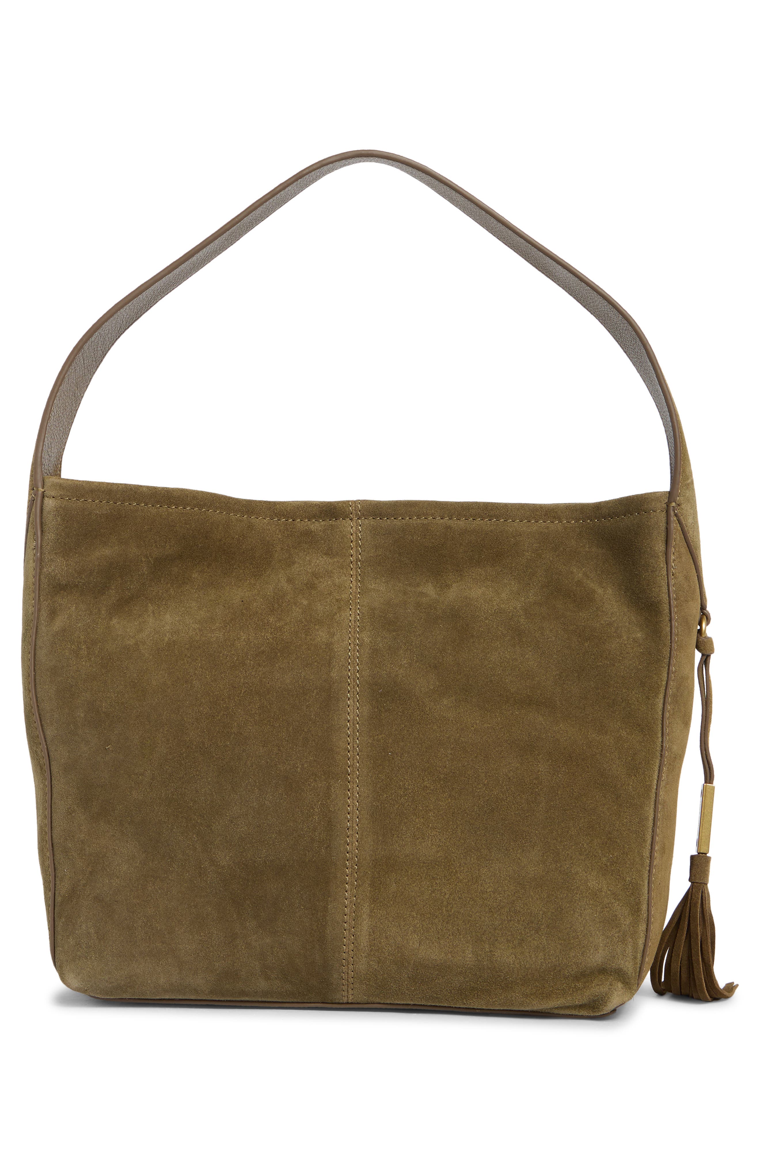 Vince Camuto Aleah Leather Shoulder Bag, Alternate, color, Reishi