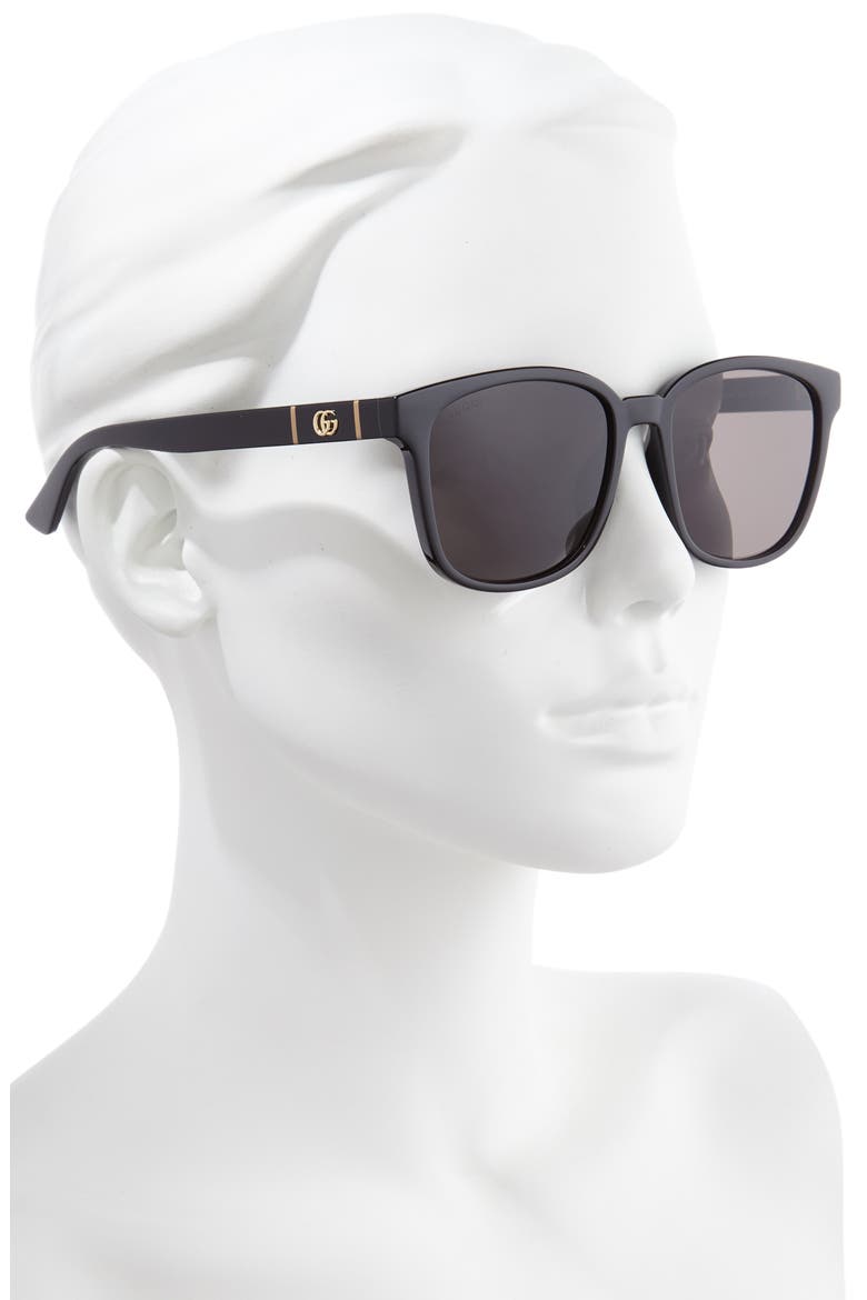 56mm Square Sunglasses, Alternate, color, BLACK/ GREY