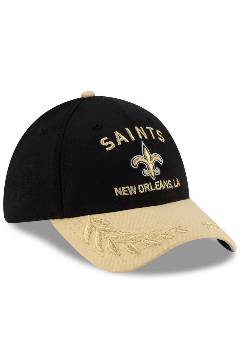 Men's New Era  Black/Gold New Orleans Saints 2025 NFL Draft 39THIRTY Flex Hat, Alternate, color, Black