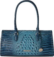 Brahmin Sophia Croc Embossed Leather Satchel