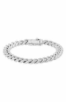 HMY JEWELRY 18k Gold Plated Stainless Steel Simulated Diamond Chain Bracelet