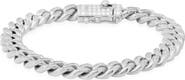 HMY JEWELRY 18k Gold Plated Stainless Steel Simulated Diamond Chain Bracelet