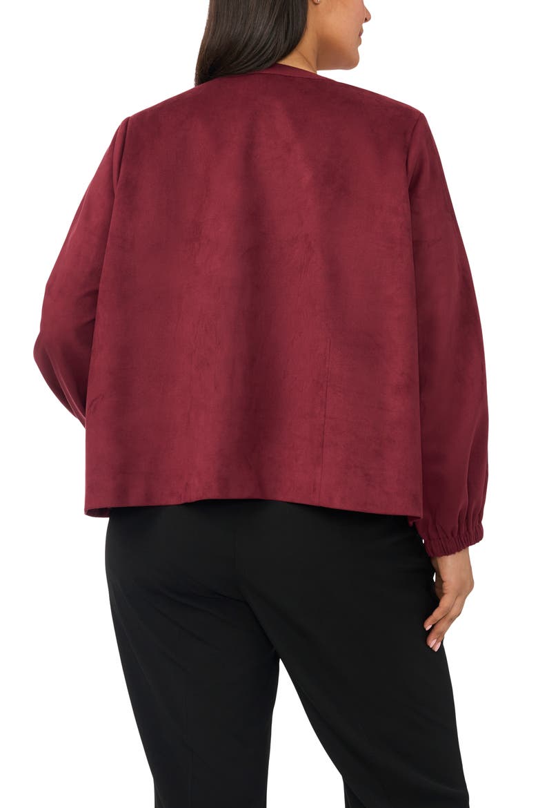 Faux Suede Jacket, Alternate, color, WINTERBERRY