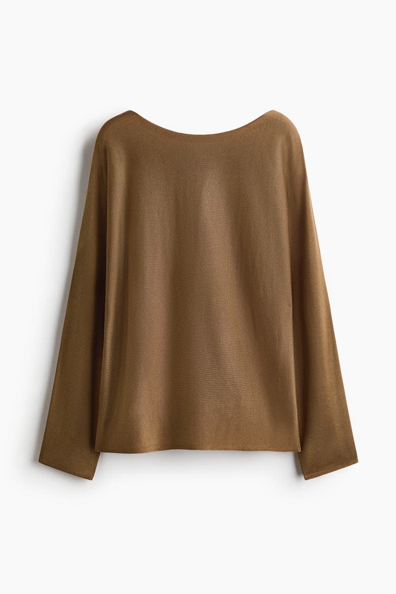 Boat-neck Jumper, Alternate, color, Dark beige