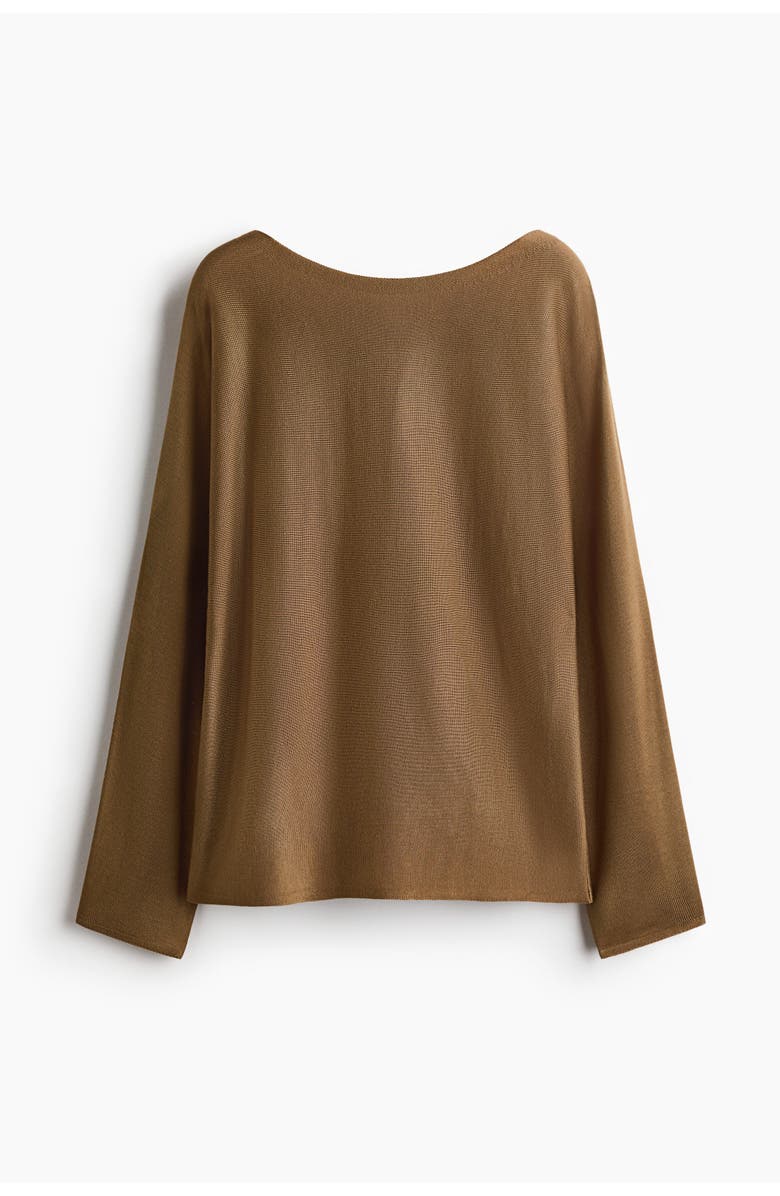 H&M Boat-neck Jumper, Alternate, color, Dark Beige