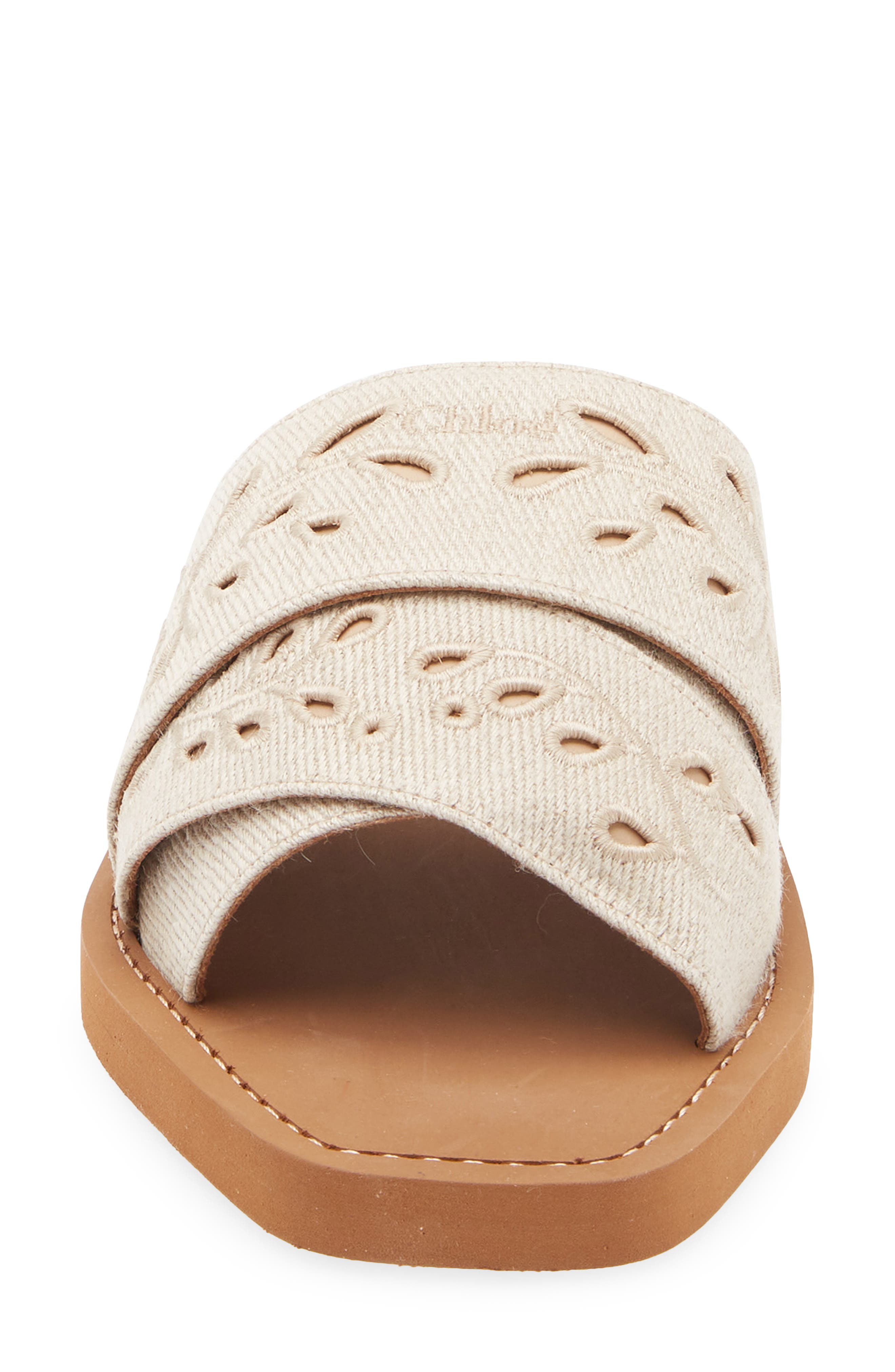 Chloé Woody Eyelet Sandal, Alternate, color, 