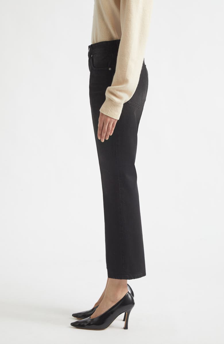 Victoria Beckham Low Rise Straight Leg Ankle Jeans, Alternate, color, Washed Black