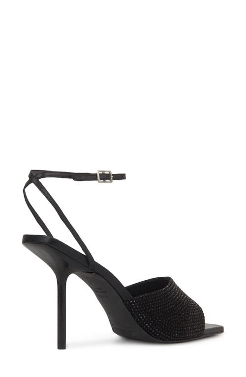 Black Suede Studio Nicky Ankle Strap Sandal In Black Buffed Nappa