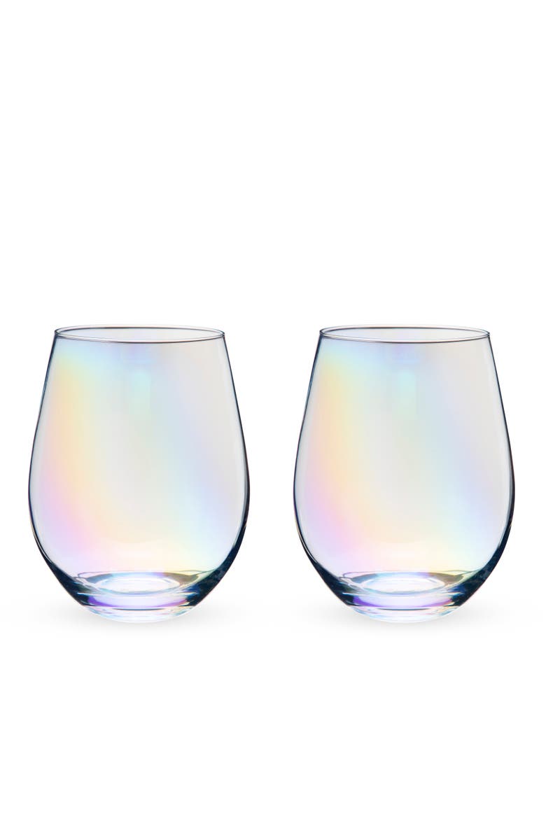 Luster Stemless Wine Glasses Set of 2, Alternate, color, Multicolor