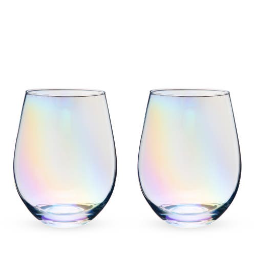 Twine Luster Stemless Wine Glasses Set Of 2 In Multicolor