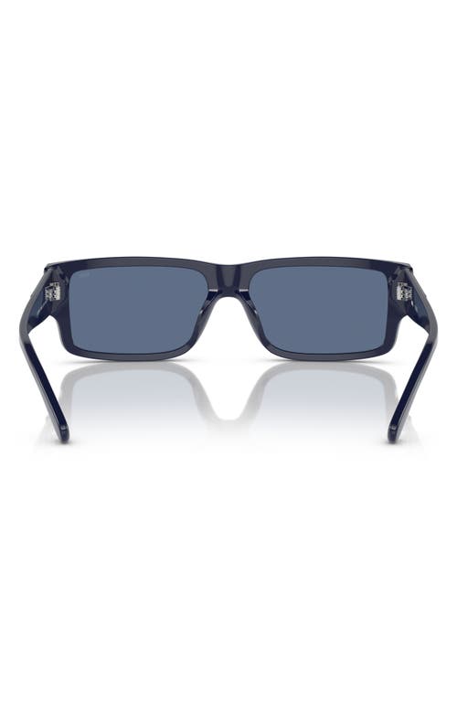 Diesel ® Geck-d 57mm Rectangular Sunglasses In Shiny Blue/solid Blue