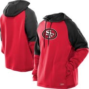 New Era Men's New Era  Scarlet San Francisco 49ers Combine Authentic Color Block Raglan Pullover Hoodie