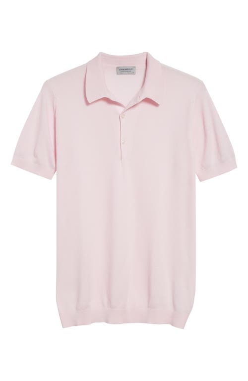 John Smedley Roth Solid Sweater Polo In Soft Pink