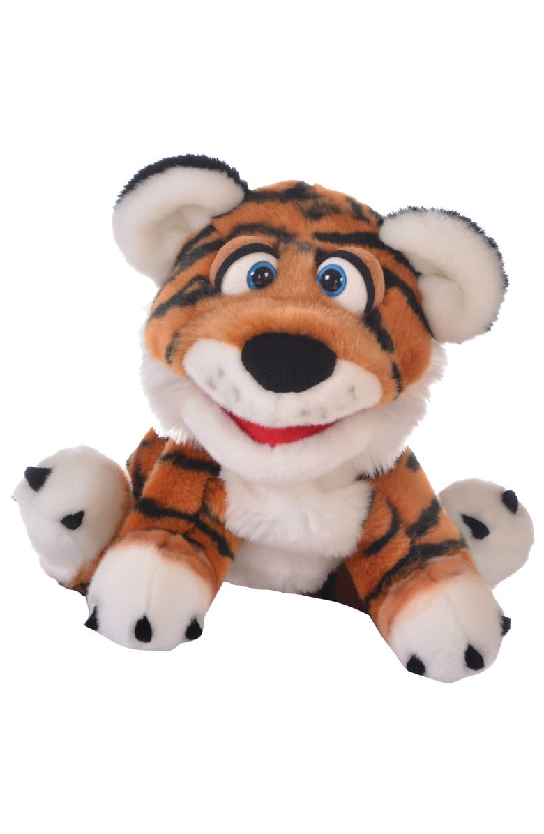 Living Puppets Rollo The Tiger Cub 14 Inch Plush Hand Puppet, Handmade Pal, Main, color, Multicolored