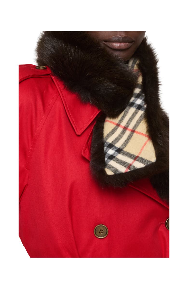 Burberry Reversible Shearling Scarf, Alternate, color, Sand Beige