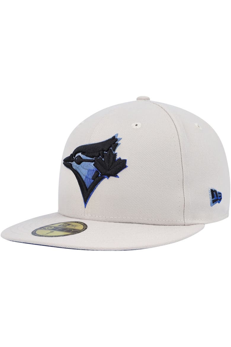 Men's New Era Khaki Toronto Blue Jays Stone Dim Undervisor 59FIFTY Fitted Hat, Alternate, color, Khaki