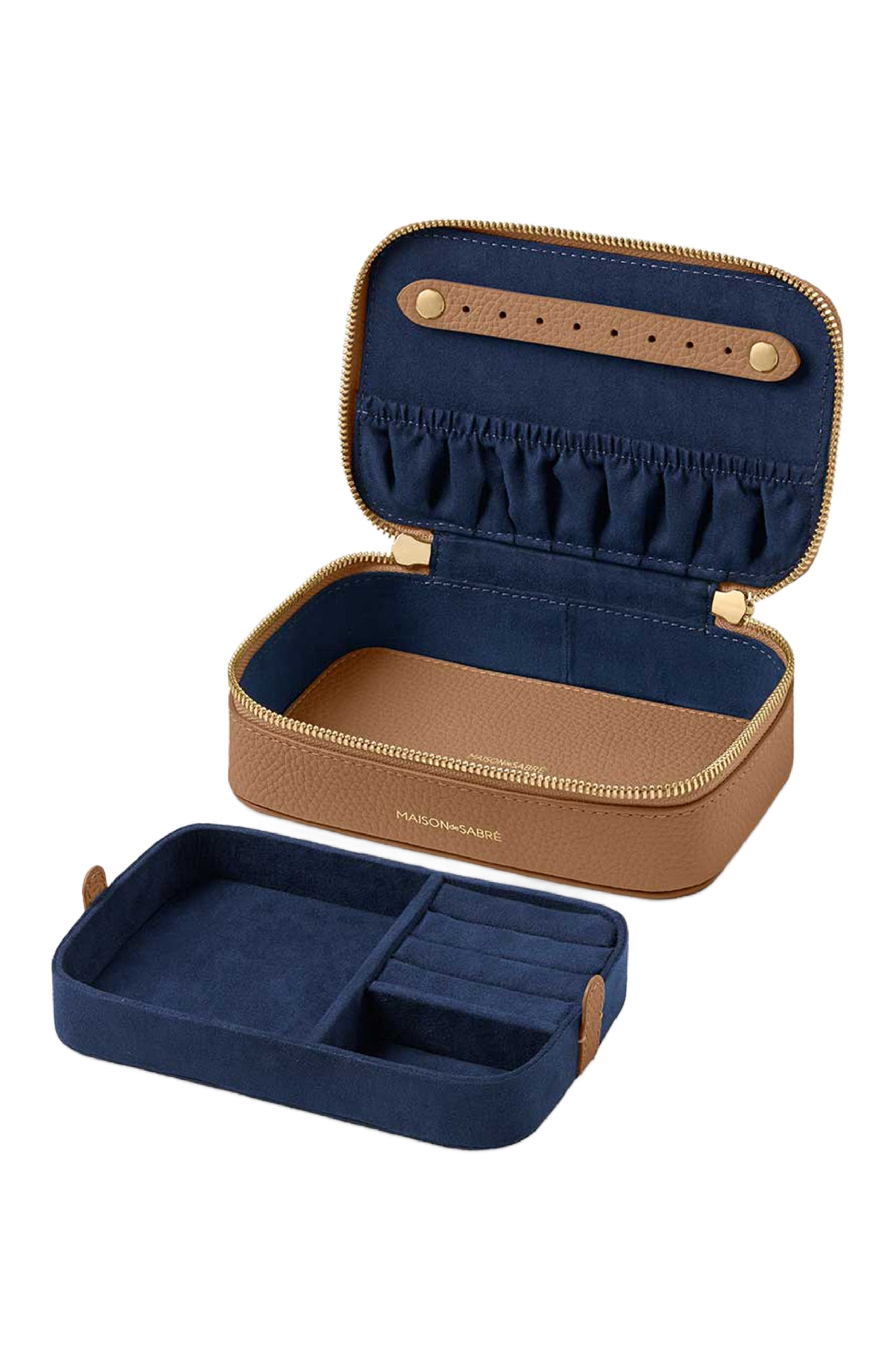 MAISON de SABRÉ Leather Jewellery Case, Alternate, color, Sandstone Brown