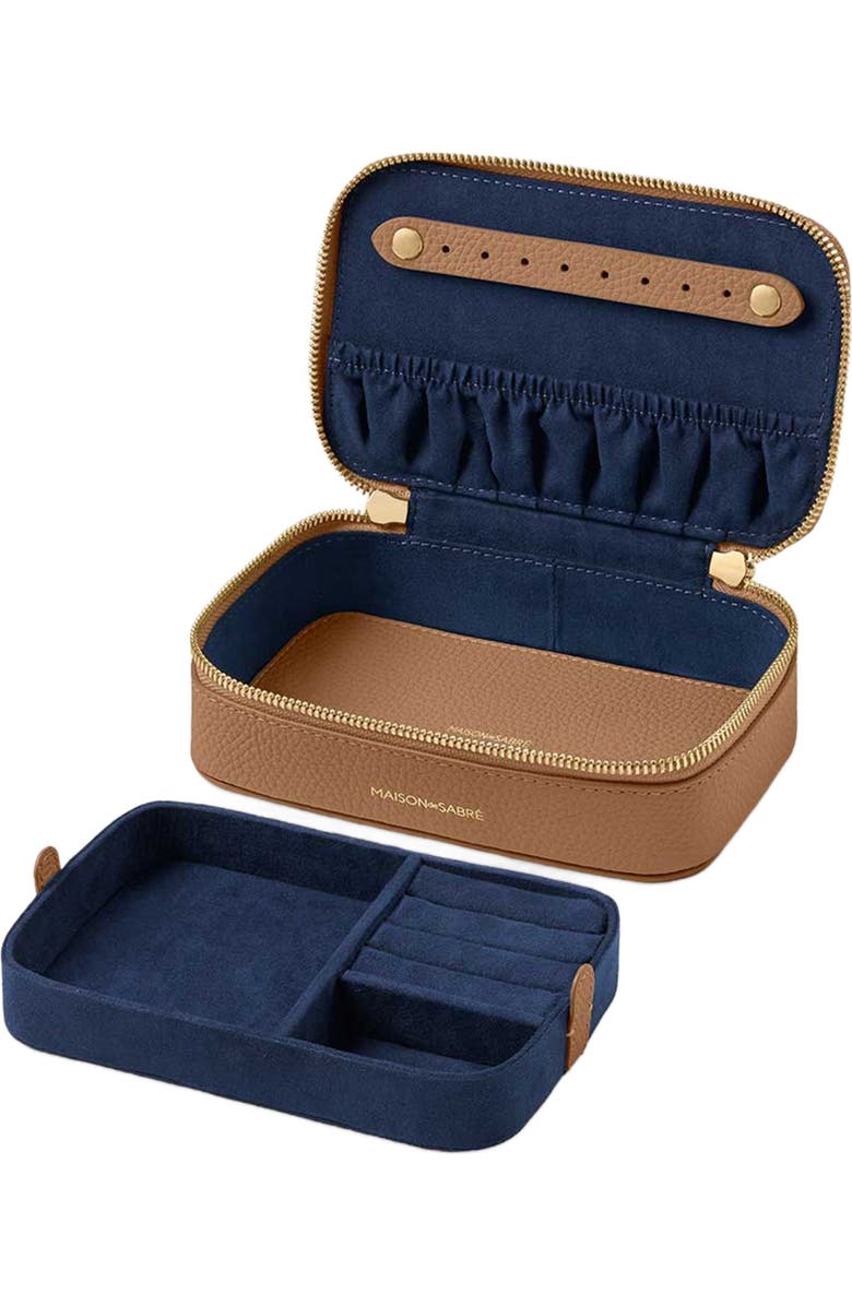 MAISON de SABRÉ Leather Jewellery Case, Alternate, color, Sandstone Brown