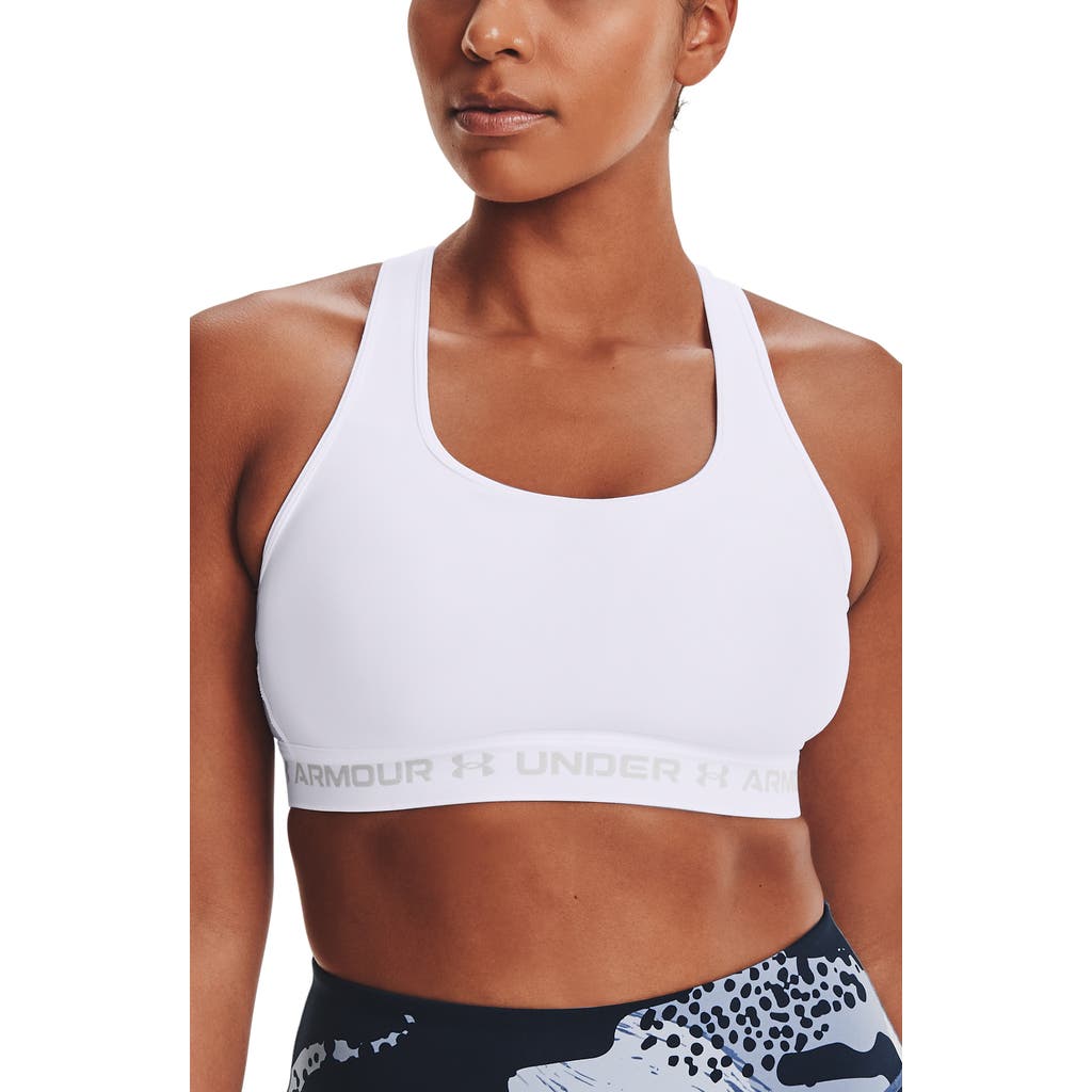 Under Armour Heatgear® Mid Cross Back Sports Bra In White