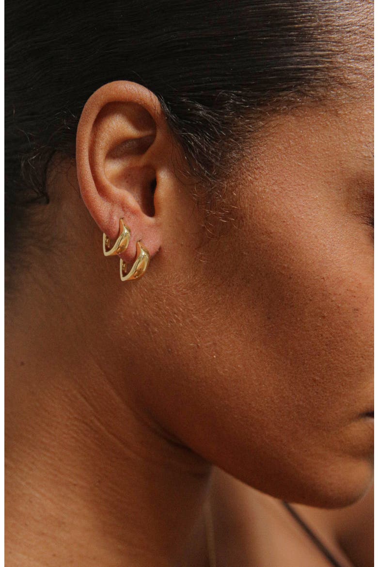 Pero Small Hoop Earrings in Gold, Alternate, color, Gold