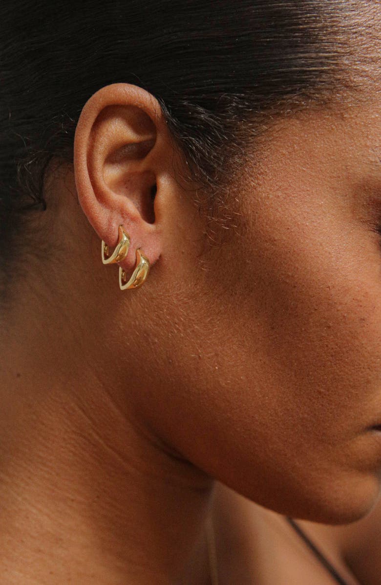 YOJ Pero Small Hoop Earrings in Gold, Alternate, color, Gold