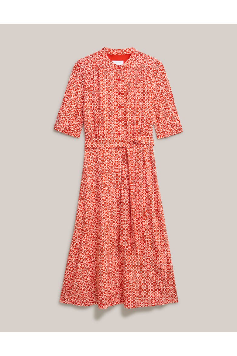 Cathy 3/4 Sleeve Jersey Midi Dress, Alternate, color, Red Ivory