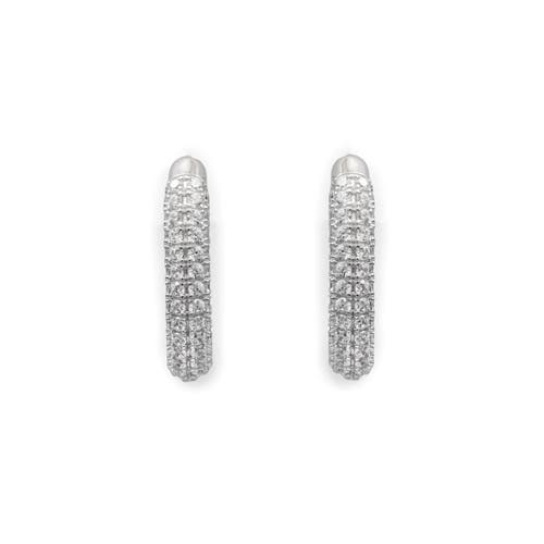 Black Suede Studio Fuse Earring In Silver