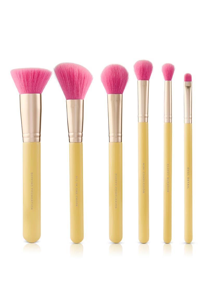 Palm Springs 6-Piece Makeup Brush Set, Alternate, color, YELLOW