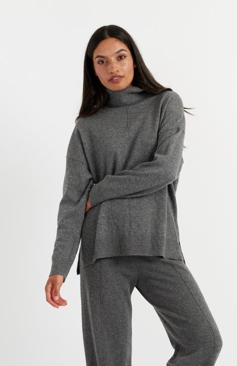 Relaxed Roll Neck Wool & Cashmere Sweater