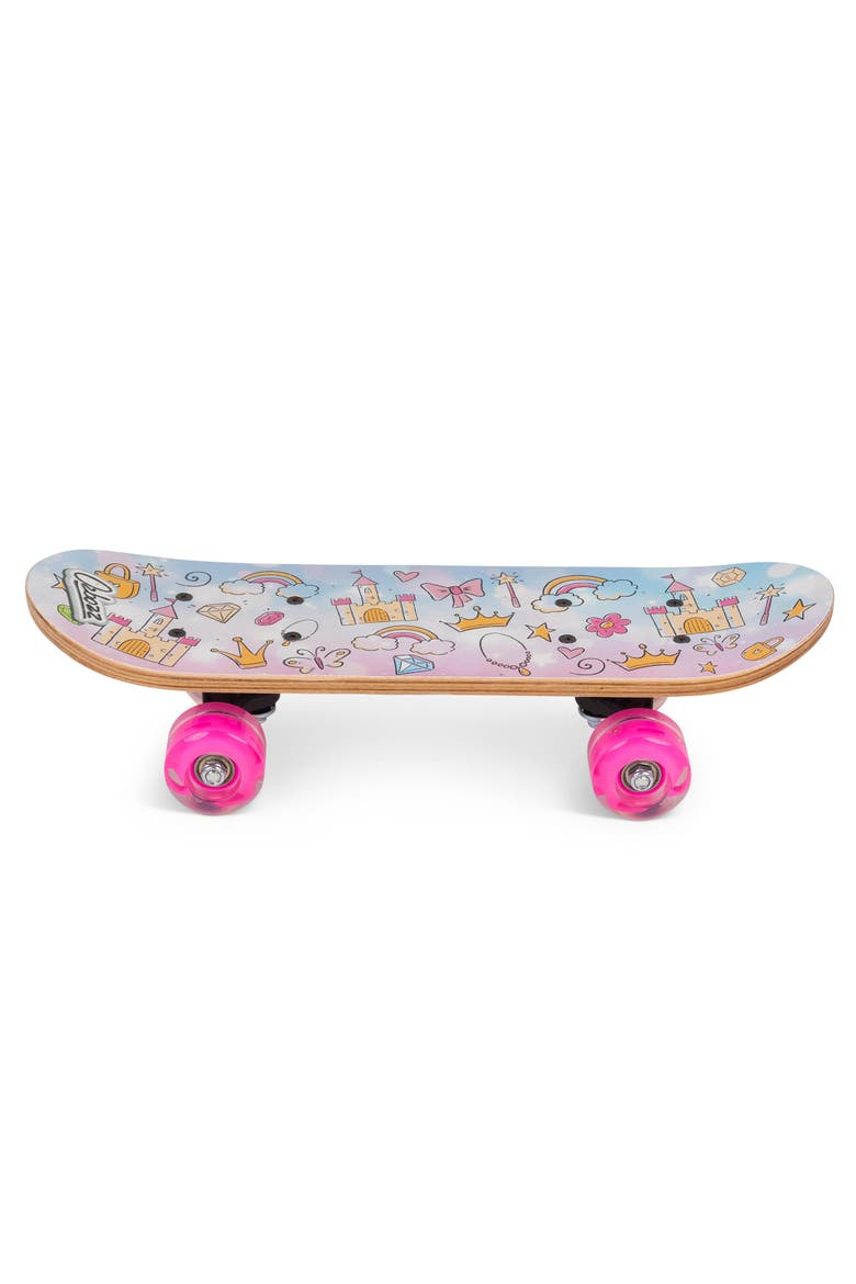 17 Inches Princess Skateboard Flashing Wheels, Antislip Grip, Wooden Deck, Alternate, color, Multicolored