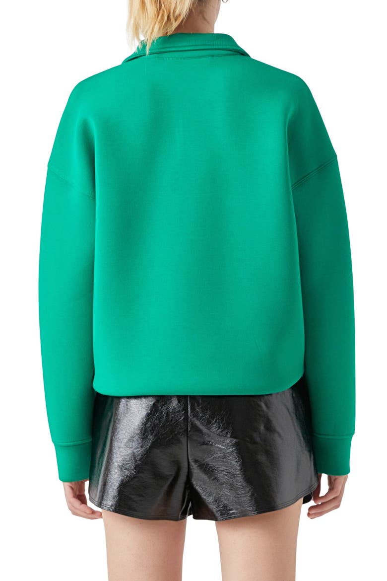 Scuba Knit Quarter Zip Pullover, Alternate, color, GREEN