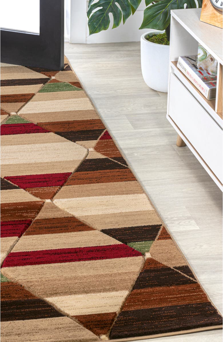 JONATHAN Y Kehoe Retro Diamonds Geometric Area Rug, Alternate, color, Red/Brown/Cream