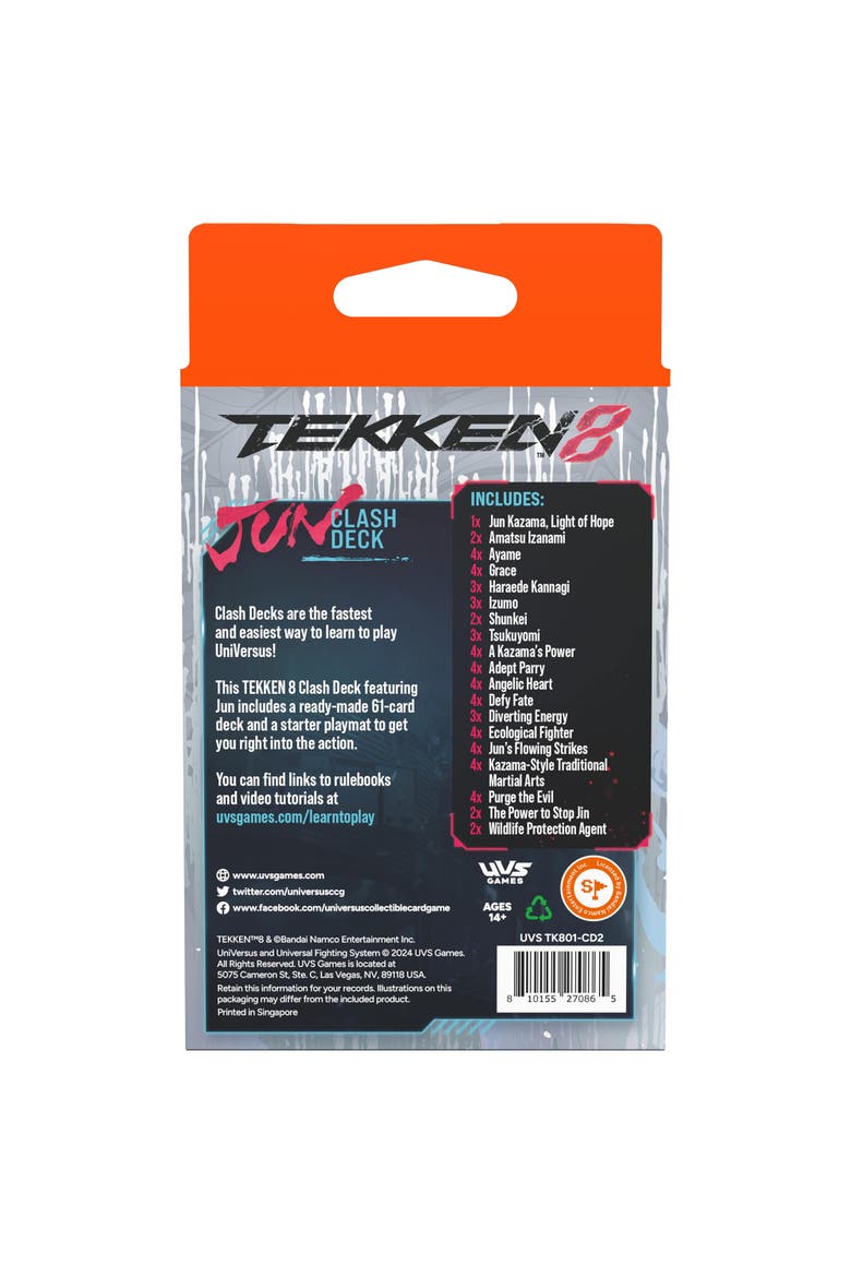 Tekken 8 Clash Deck Jun, 63 Pieces, All Ages, Alternate, color, Multicolored
