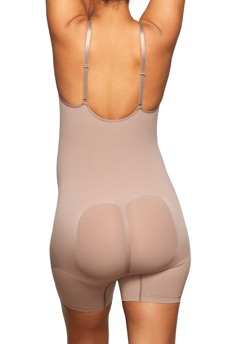 Maternity Mid Thigh Sculpting Bodysuit, Alternate, color, UMBER