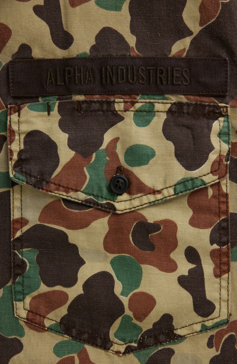 Alpha Industries Short Sleeve Linen & Cotton Utility Shirt, Alternate, color, 