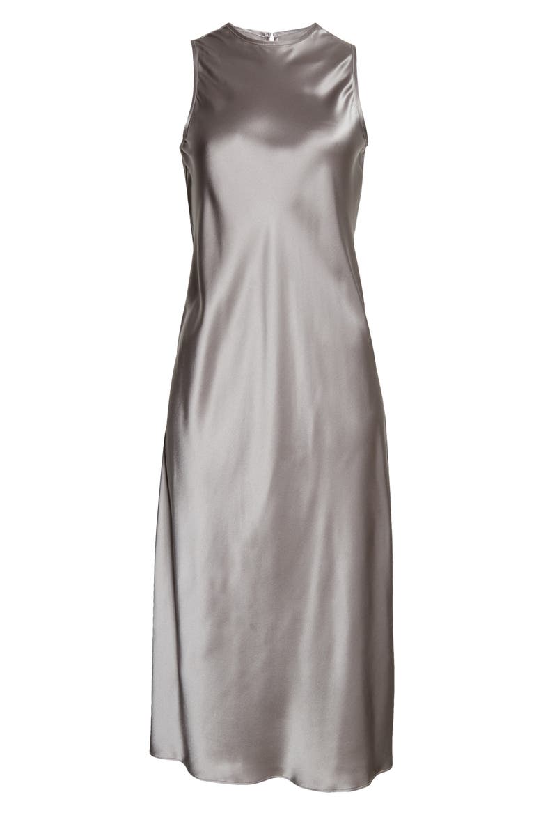 Silk Charmeuse Midi Dress, Alternate, color, SHADOW