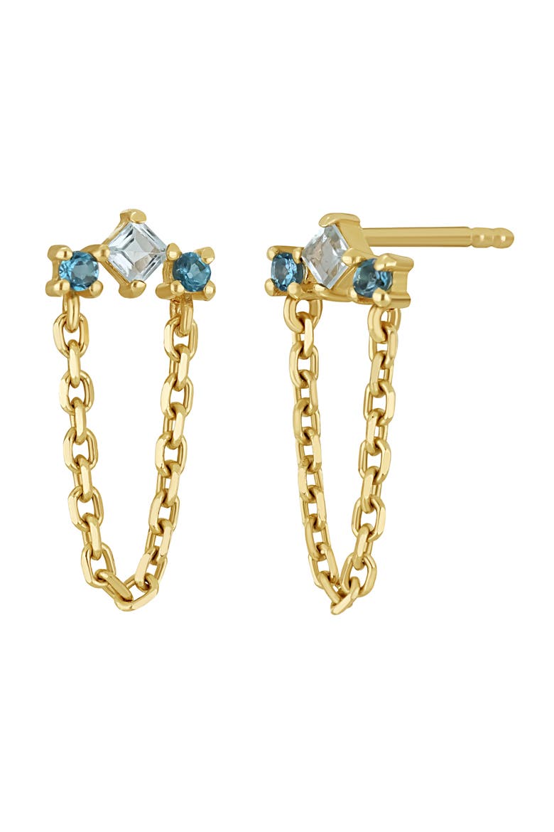 14K Gold London Blue Topaz & Sky Blue Topaz Drop Earrings (Nordstrom Exclusive), Main, color, 14K YELLOW GOLD