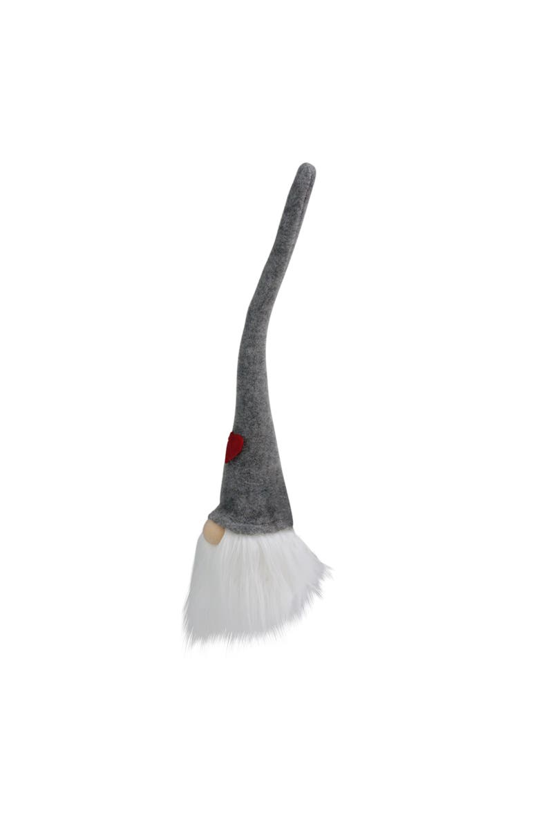 Northlight Lighted Gnome with Heart Hat Christmas Figure - 13" - Gray, Alternate, color, 