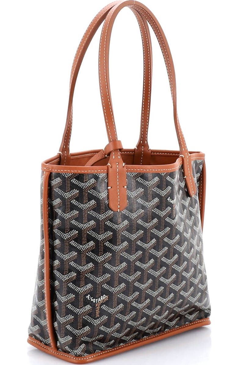 Pre-Owned Goyard Anjou Reversible Tote Coated Canvas Mini, Alternate, color, Black
